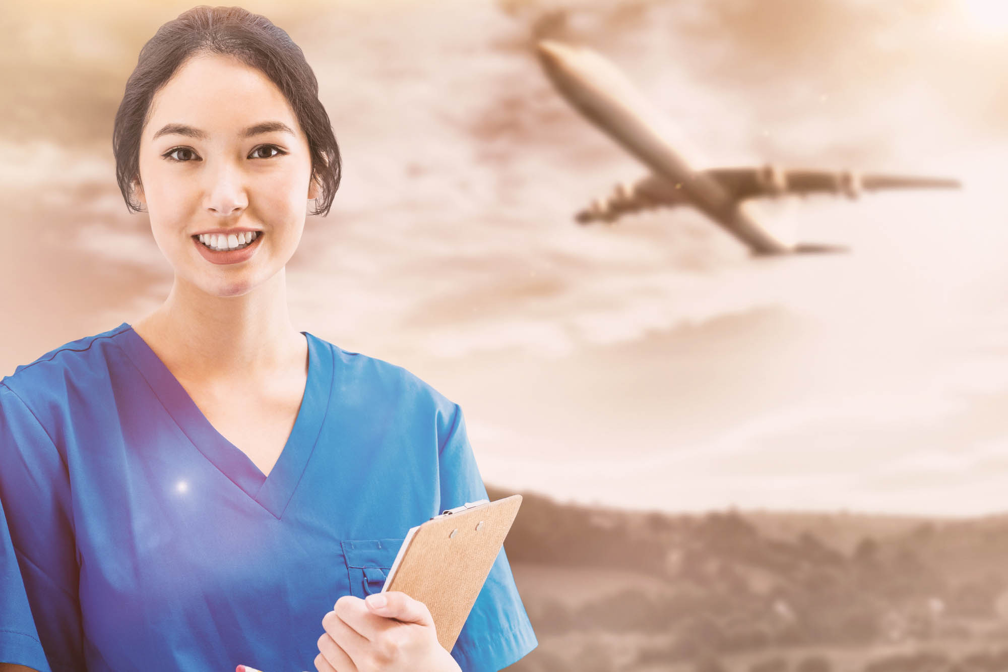 A traveling nurse with a nursing care plan