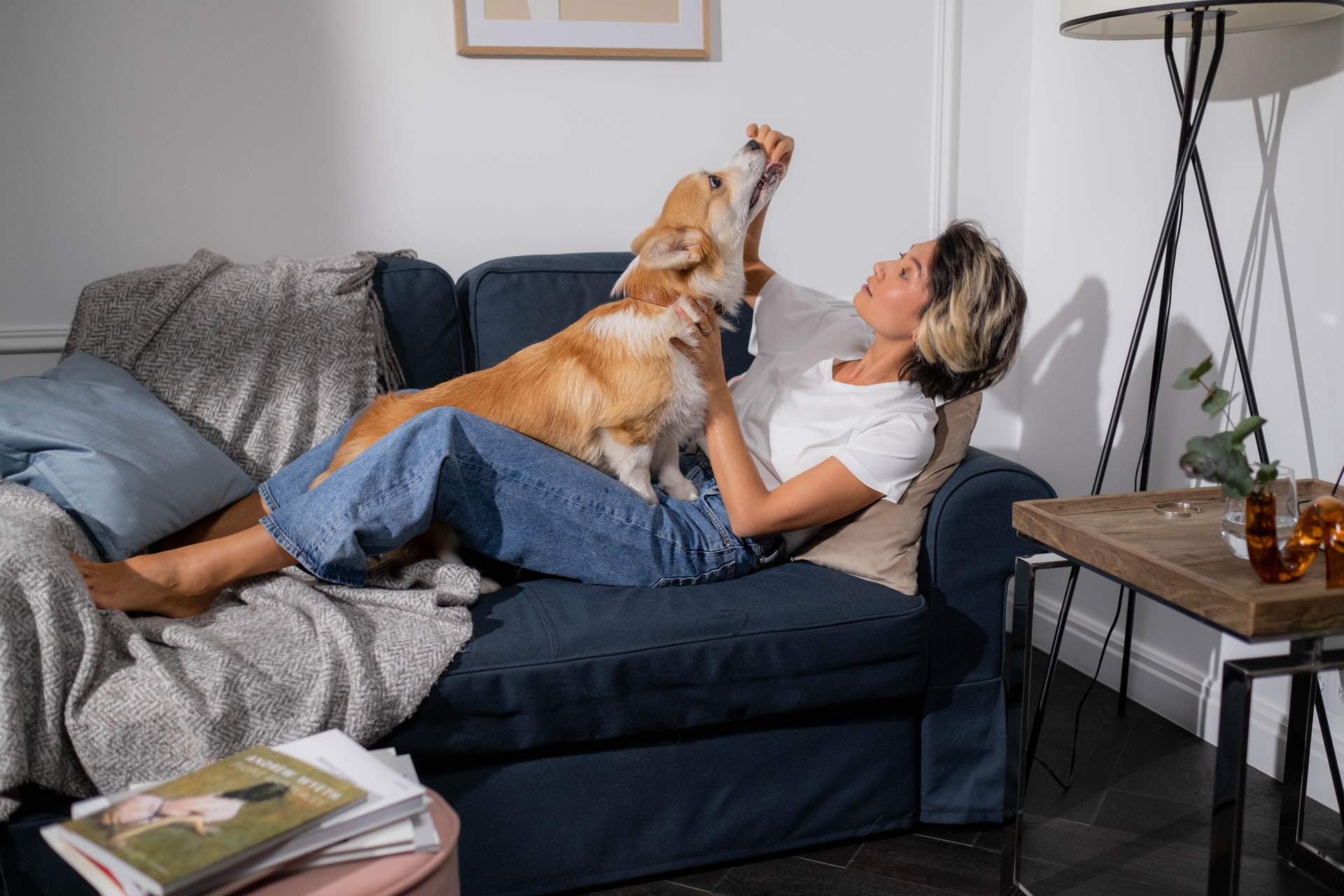 A nursing student having a pet sitting job as a side hustle